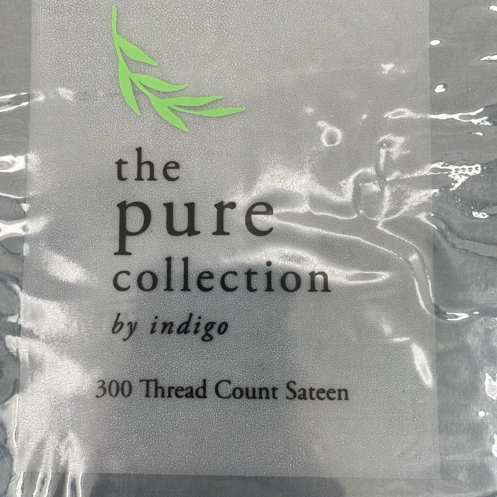 The Pure Collection By Indigo Duvet Set CAL KING Pacific Blue Cotton Sateen 300T
